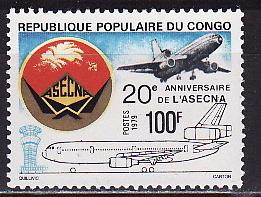 Конго, 1979, 10 лет авиакомпании, Самолеты, 1 марка