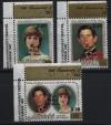 Аитутаки, 1987, Свадьба принца Чарльза и леди Дианы, 3 марки с надпечаткой