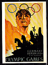Берлин, 1986,  50  лет Олимпиаде-36. Почтовая карточка-миниатюра