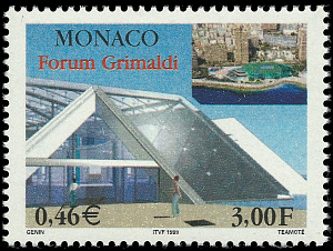 Монако,1999, Здание Форума Гримальди, 1 марка без поля