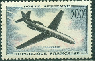 Франция, 1957, Авиапочта. Самолёт, 1 марка. 35 Евро