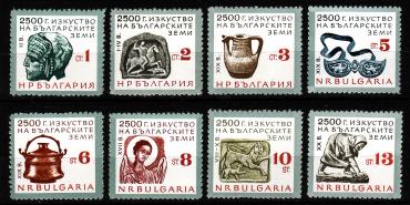 Болгария _, 1964, Археология, Искусство болгарской земли, Раскопки, 8 марок-миниатюра