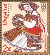Украина, 2012, Национальная одежда, Костюмы,совместный, РСС, 1 марка Украина, 2012, Национальная одежда, Костюмы,совместный, РСС, 1 марка