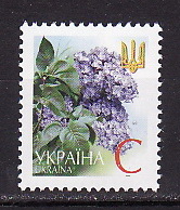 Украина _, 2002, Стандарт, Цветы, Сирень, "С", 1 марка