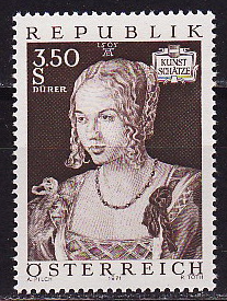 Австрия, 1971, Живопись, А.Дюрер, 1 марка