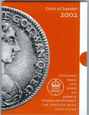 Швеция, 2002, Годовой набор, 4 монеты + жетон в буклете