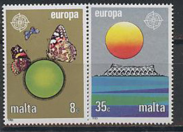 Мальта, Европа 1986, Бабочки, 2 марки Мальта, Европа 1986, Бабочки, 2 марки