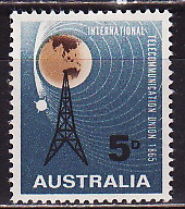 Австралия, 1965, 100 лет ITU, 1 марка Австралия, 1965, 100 лет ITU, 1 марка