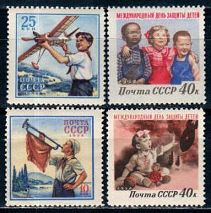СССР, 1958, №2158-61, День защиты детей, серия из 4-х марок