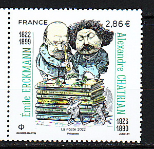 Франция, 2022, Эркман-Шатриан, Писатели, 1 марка