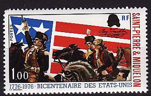 Сен-Пьер и Микелон, 1976, 200 лет США, 1 марка