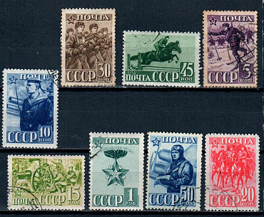 СССР, 1941, №787-94, Красная армия, серия из 8-ми марок, (.)...