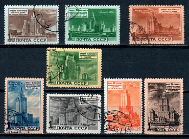 СССР, 1950, №1576-83, Высотные здания, серия из 8-ми марок, (.)...