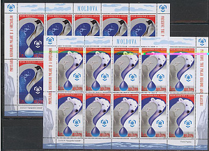 Молдова, 2009, Полярная Фауна, Медведи, Пингвины, 2 листа