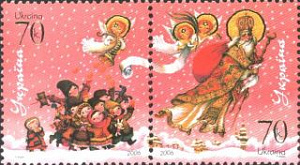 Украина _, 2006, Новый Год, Св. Николай, 2 марки сцепка