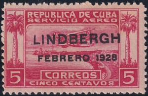 Куба, 1928, Самолёт. надпечатка, 1 марка **
