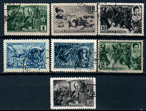 СССР, 1942, №823-29, Герои СССР, серия из 7-ми марок, (.)