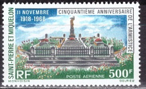 Сан-Пьер и Микелон, 1968, 50 лет Окончания 1ой Мировой Войны, 30 Евро
