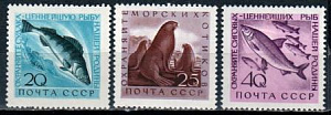 СССР, 1960, №2467-69, Рыбы и морские животные, серия из 3-х марок MNH