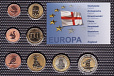 Англия, 2007, Пробный набор Евромонет в запайке-миниатюра