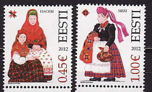 Эстония, 2012, Национальные костюмы, 2 марки