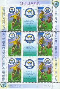 Молдова, 2004, 100 лет ФИФА, лист