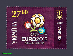 Украина _, 2012, Чемпионат Европы, Футбол, Евро, Эмблема, 1 марка
