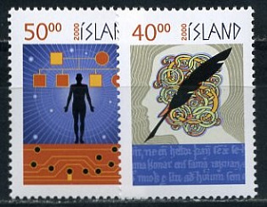 Исландия, 2000, Миллениум, 2 марки