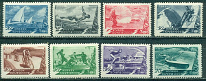 СССР, 1949, № 1410-1417, Спорт в СССР, серия  8 марок ** MNH