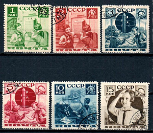 СССР, 1936, №529-34, Пионеры, серия из 6-ти марок, (.)...