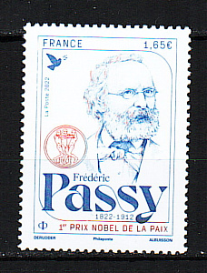 Франция, 2022, Нобелевский лауреат Фредерик Пасси, 1 марка