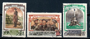 СССР, 1954, №1790-92, 100-летие обороны Севастополя, серия из 3 марок, (.)...