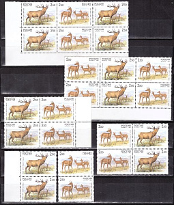 Россия, 1999, Олени, различные варианты сцепок + разновидность