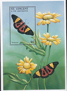 Гренадины Сант-Винсент, Бабочки и Цветы, блок