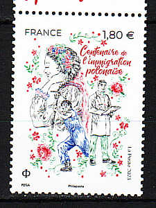 Франция, 2023, Польская трудовая иммиграция, Шахтер, Врач, 1 марка