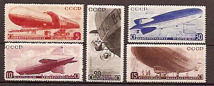 СССР, 1934, №470-74, Дирижабли, серия из 5-ти марок, (.)