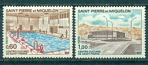 Сан-Пьер и Микелон, 1973, Культурный Центр.Плавательный бассейн, 2 марки. 16  Евро